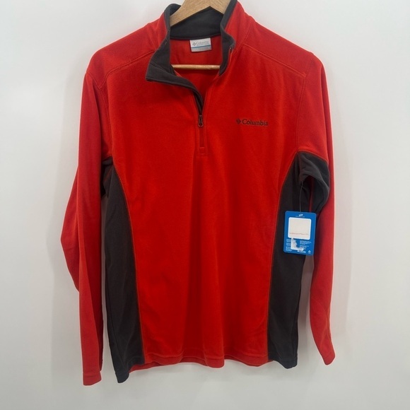Columbia Orange Grey 1/4 Zip Lightweight Outdoor Active Color-block Fle… - Picture 1 of 6